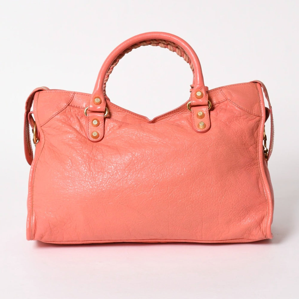極美品 BALENCIAGA バレンシアガ ザ ジャイアントシティ レザー 2WAY ハンドバッグ ショルダーバッグ ピンク ゴールド金具 281770 中古 4a005561
