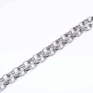 CHANEL Necklace Silver Chain Padlock Here Mark 193.9g Metal Silver Hardware Good Condition Used 4a005547