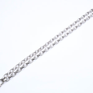 CHANEL Necklace Silver Chain Padlock Here Mark 193.9g Metal Silver Hardware Good Condition Used 4a005547