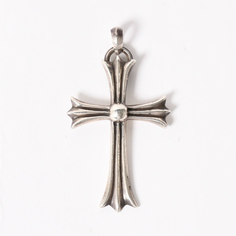 CHROME HEARTS クロムハーツ ラージクロス ベイル ネックレス 重量約39.5g STERLING刻印 スターリング シルバー 美品 中古 4a005596
