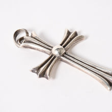 Load image into Gallery viewer, CHROME HEARTS クロムハーツ ラージクロス ベイル ネックレス 重量約39.5g STERLING刻印 スターリング シルバー 美品 中古 4a005596