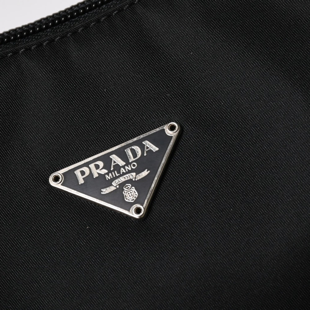 Very Good Condition PRADA Hobo Handbag MV515 Triangle Logo Triangle Logo Plate Nylon Black Used 4a005474