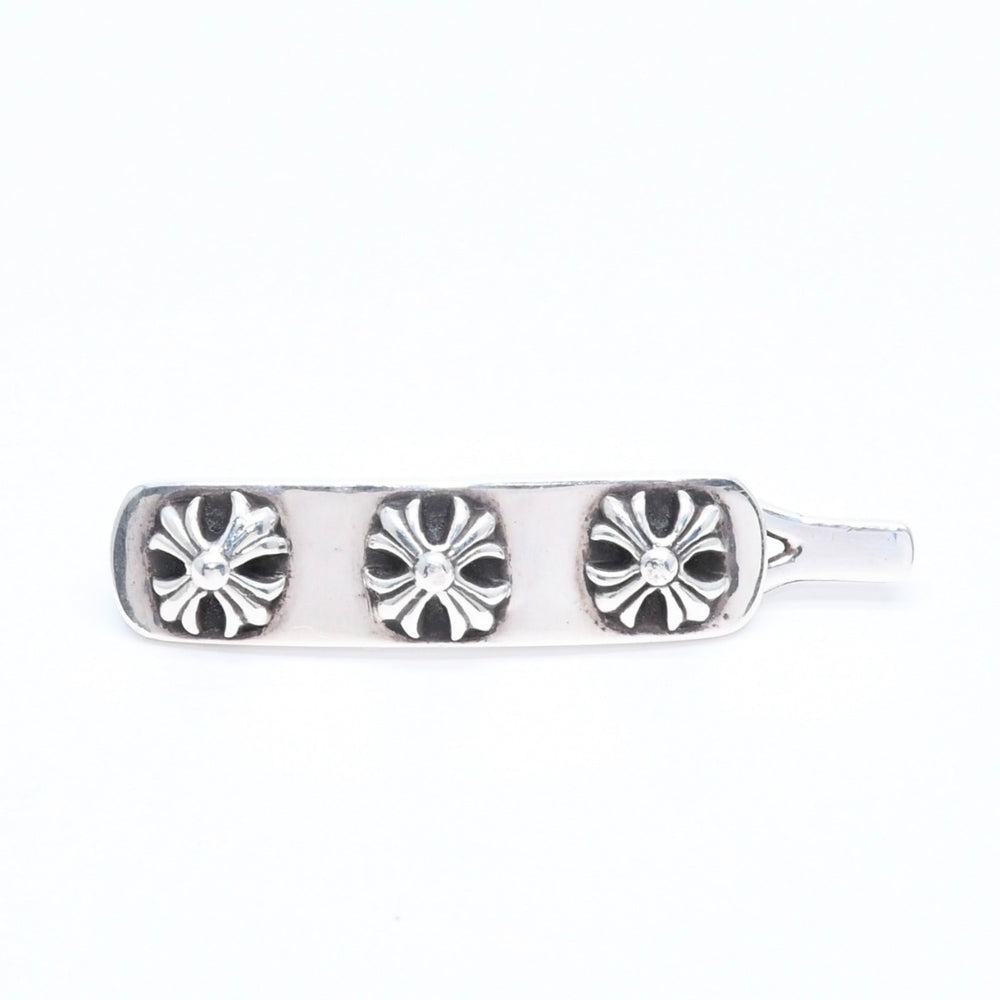 極美品 CHROME HEARTS クロムハーツ HAIR BARRETTE 3 CROSS ヘアバレッタ 3クロス 重量約13.24g 2000/.925刻印 シルバー925 中古 4a005586