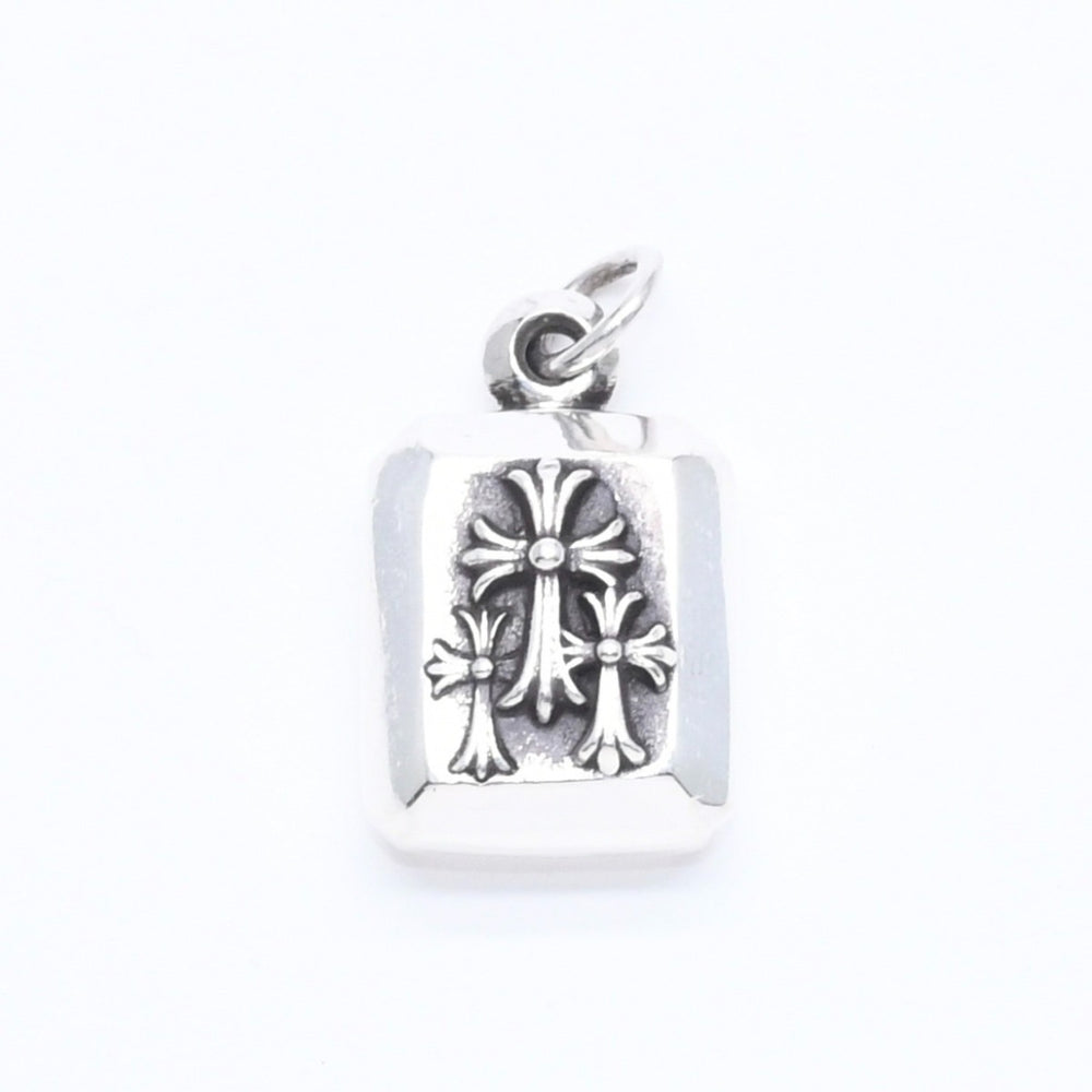 Very Good Condition CHROME HEARTS CHARM EMRLD CUT 3CRS Charm Emerald Cut 3 Cross Pendant Top Weight 10.40g Used 4a005582