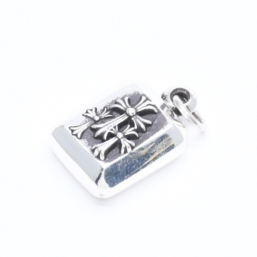 Very Good Condition CHROME HEARTS CHARM EMRLD CUT 3CRS Charm Emerald Cut 3 Cross Pendant Top Weight 10.40g Used 4a005582