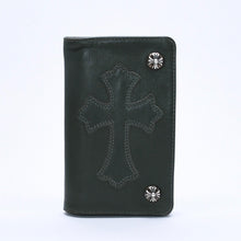 画像をギャラリービューアに読み込む, CHROME HEARTS クロムハーツ 1ZIP WALLET 1ジップ ウォレット CHクロスパッチ 1パッチ ノベルティレザー グリーン 美品 中古 4a005605