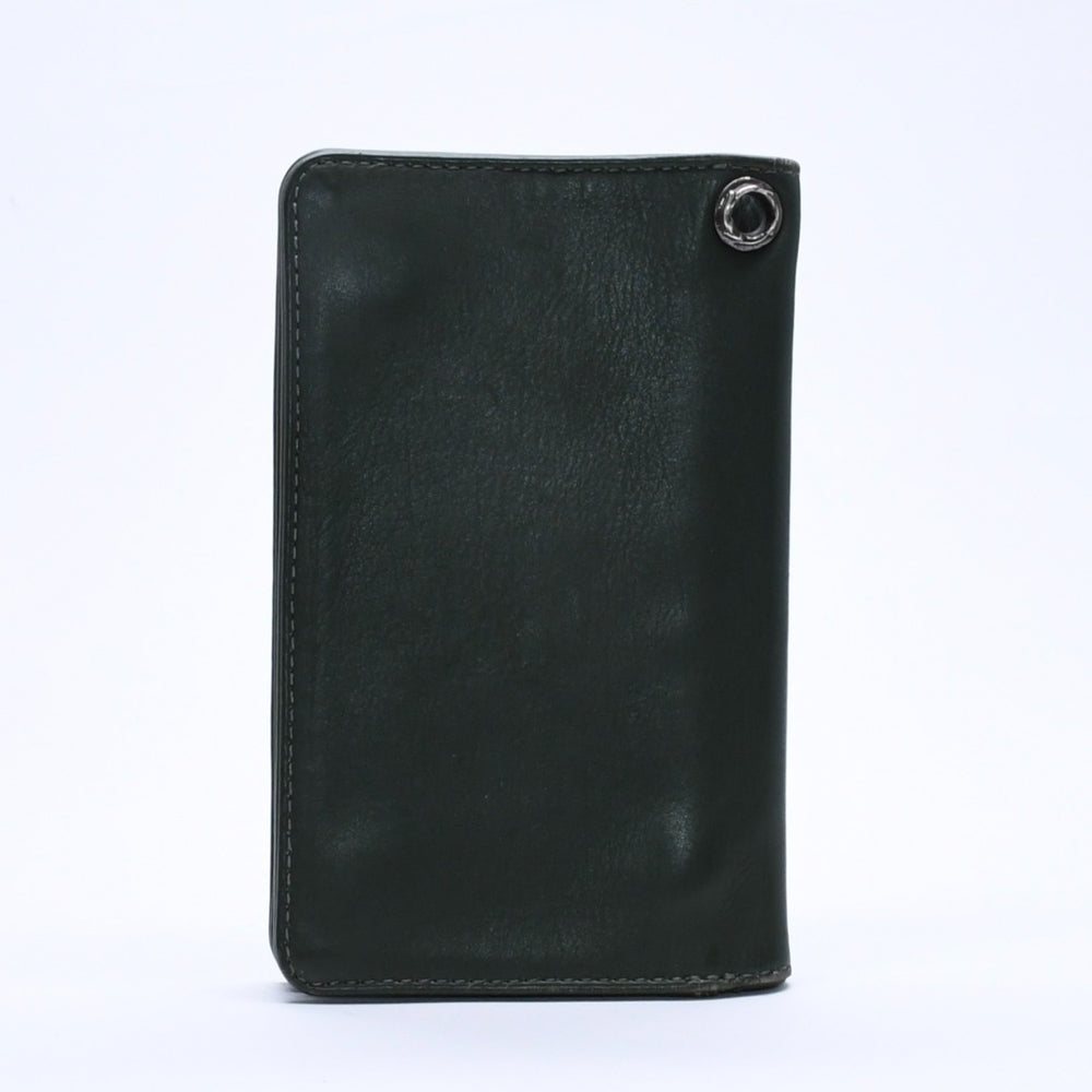 CHROME HEARTS クロムハーツ 1ZIP WALLET 1ジップ ウォレット CHクロスパッチ 1パッチ ノベルティレザー グリーン 美品 中古 4a005605