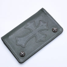 画像をギャラリービューアに読み込む, CHROME HEARTS クロムハーツ 1ZIP WALLET 1ジップ ウォレット CHクロスパッチ 1パッチ ノベルティレザー グリーン 美品 中古 4a005605