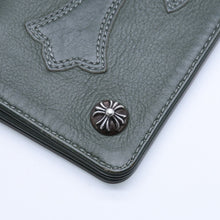画像をギャラリービューアに読み込む, CHROME HEARTS クロムハーツ 1ZIP WALLET 1ジップ ウォレット CHクロスパッチ 1パッチ ノベルティレザー グリーン 美品 中古 4a005605