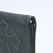 画像をギャラリービューアに読み込む, CHROME HEARTS クロムハーツ 1ZIP WALLET 1ジップ ウォレット CHクロスパッチ 1パッチ ノベルティレザー グリーン 美品 中古 4a005605