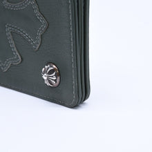 画像をギャラリービューアに読み込む, CHROME HEARTS クロムハーツ 1ZIP WALLET 1ジップ ウォレット CHクロスパッチ 1パッチ ノベルティレザー グリーン 美品 中古 4a005605