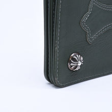 画像をギャラリービューアに読み込む, CHROME HEARTS クロムハーツ 1ZIP WALLET 1ジップ ウォレット CHクロスパッチ 1パッチ ノベルティレザー グリーン 美品 中古 4a005605