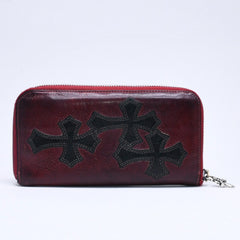 CHROME HEARTS クロムハーツ REC F ZIP #2 3 CEMETERY CROSS レック F ジップ #2 長財布 セメタリークロスパッチ オーダー 美品 中古 4a005604