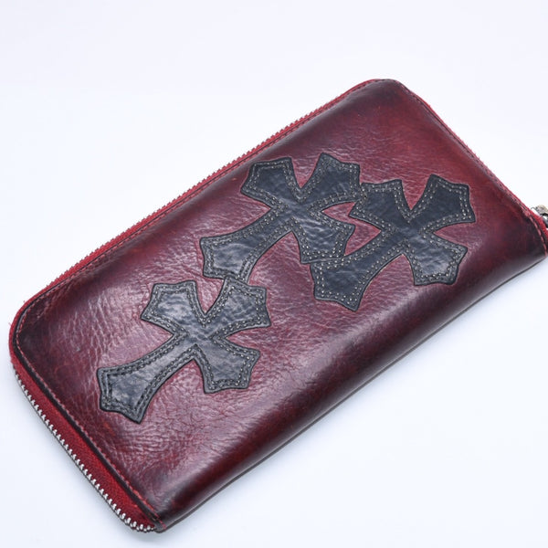 CHROME HEARTS クロムハーツ REC F ZIP #2 3 CEMETERY CROSS レック F ジップ #2 長財布 セメタリークロスパッチ オーダー 美品 中古 4a005604