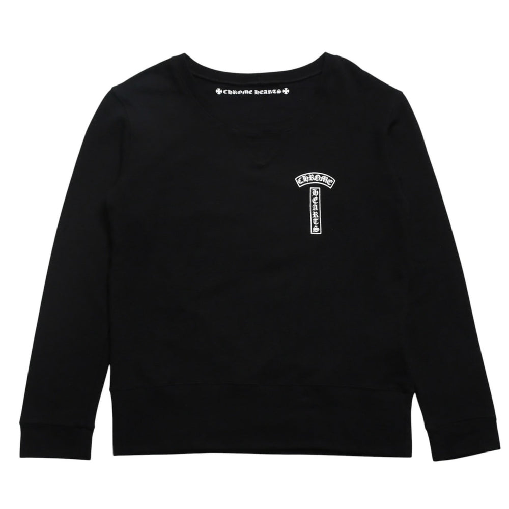 CHROME HEARTS x Matty Boy Sweat Crew Neck MATTY BOY T Bar Scroll Label Midnight Snack Black XS Size Good Condition Used 4a005567