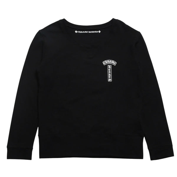CHROME HEARTS x Matty Boy Sweat Crew Neck MATTY BOY T Bar Scroll Label Midnight Snack Black XS Size Good Condition Used 4a005567