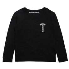将图片加载到图库查看器，CHROME HEARTS クロムハーツ × マッティボーイ スウェットクルーネック MATTY BOY Tバー スクロールラベル ミッドナイトスナック ブラック XSサイズ 美品 中古 4a005567