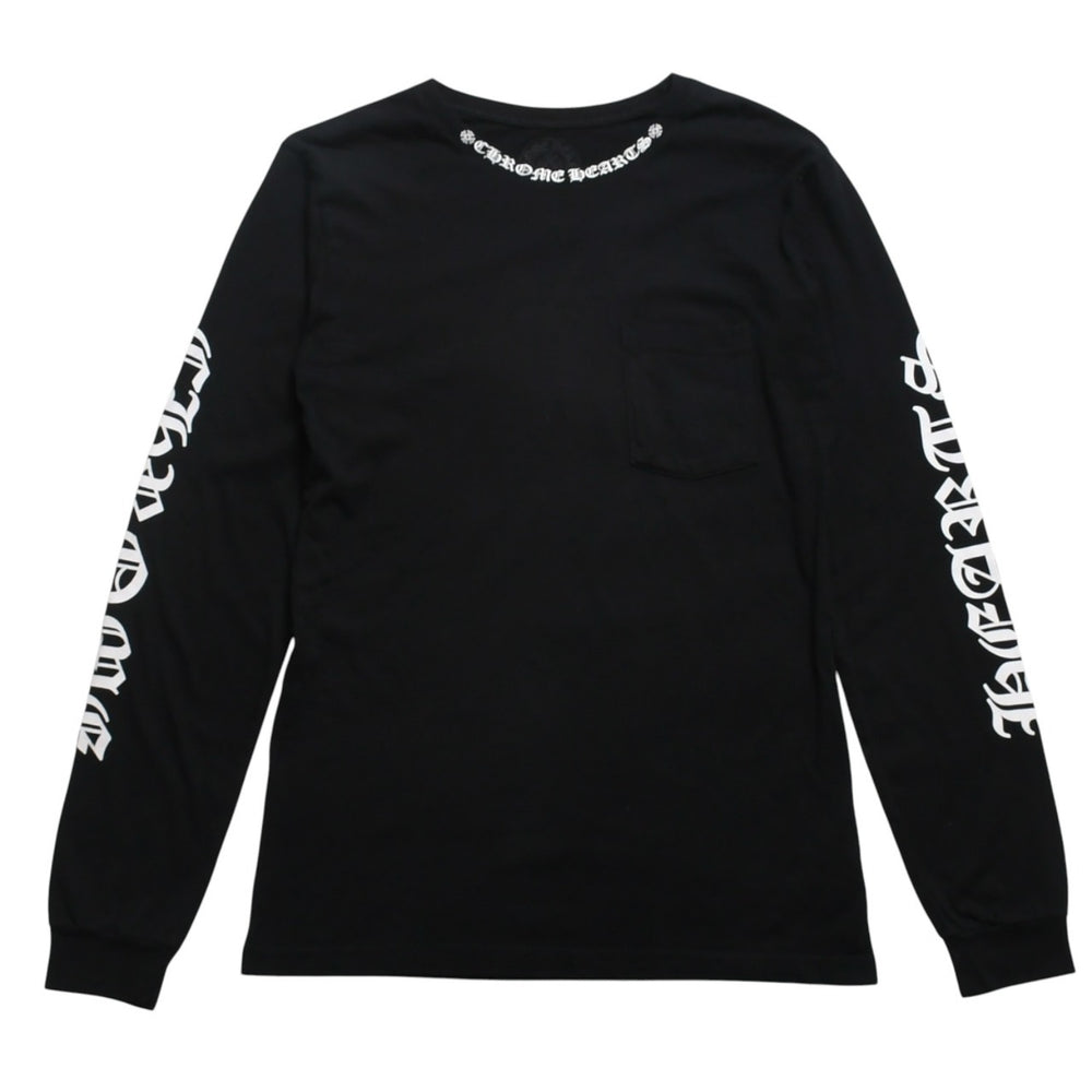 CHROME HEARTS Chrome Hearts Long Sleeve T-shirt CH Plus Horseshoe Scroll Label Black M Size Good Condition Used 4a005569