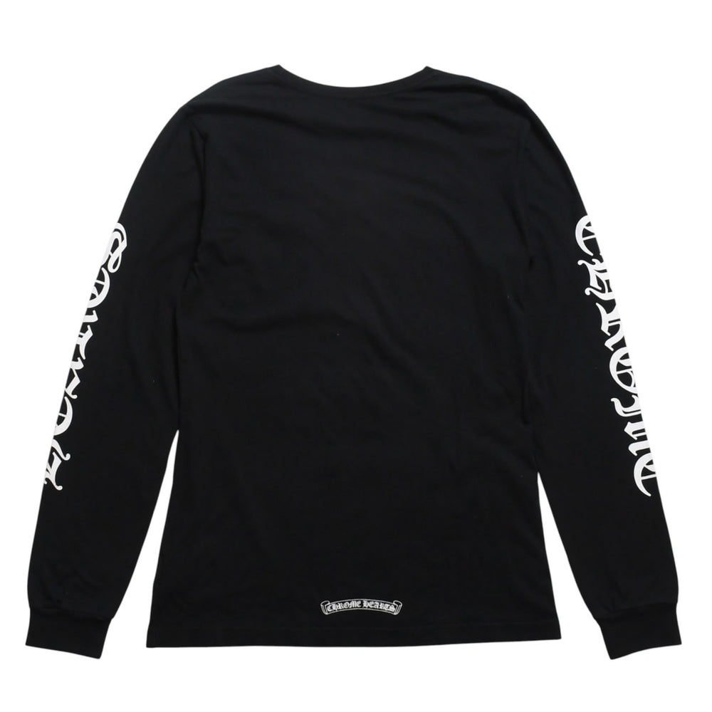 CHROME HEARTS クロムハーツロングスリーブTシャツ CHプラス ホースシュー スクロールラベル ブラック Mサイズ 美品 中古 4a005569