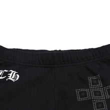 画像をギャラリービューアに読み込む, CHROME HEARTS クロムハーツ フレームドクロス スウェットパンツ CHロゴ オールドイングリッシュロゴ スクロールラベル ブラック XSサイズ 美品 中古 4a005613