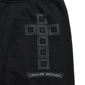 CHROME HEARTS Flamed Cross Sweatpants CH Logo Old English Logo Scroll Label Black XS Size Good Condition Used 4a005613