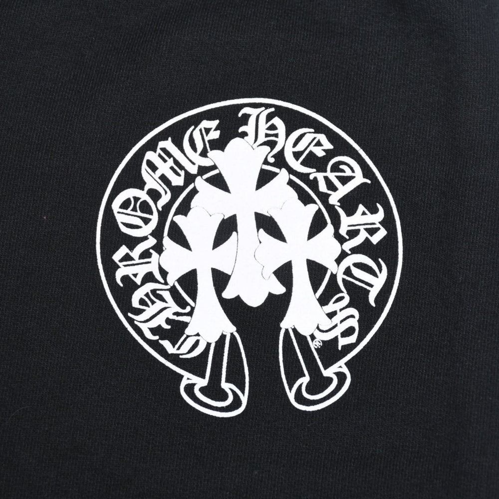 極美品 CHROME HEARTS クロムハーツ ホースシューロゴ スウェットパンツ CHロゴ ホースシュー セメタリークロス ブラック Sサイズ 中古 4a005608