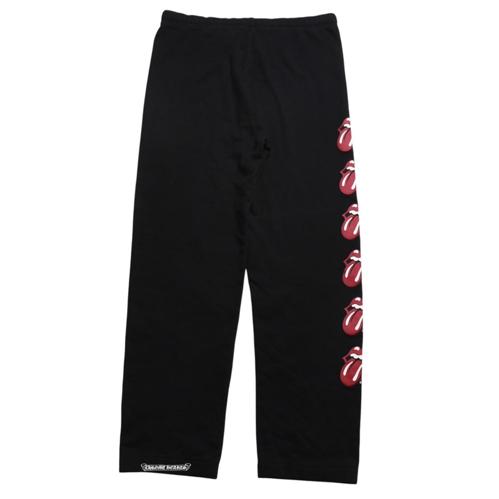 CHROME HEARTS x The Rolling Stones Sweatpants Horseshoe Lip&タScroll Label, Black, Size L, Excellent Condition, Used, 4a005614