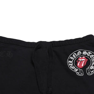 CHROME HEARTS x The Rolling Stones Sweatpants Horseshoe Lip&タScroll Label, Black, Size L, Excellent Condition, Used, 4a005614