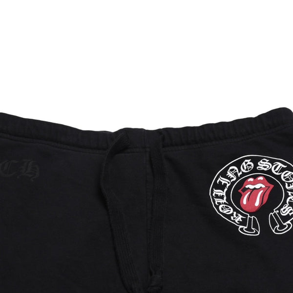 CHROME HEARTS x The Rolling Stones Sweatpants Horseshoe Lip&タScroll Label, Black, Size L, Excellent Condition, Used, 4a005614