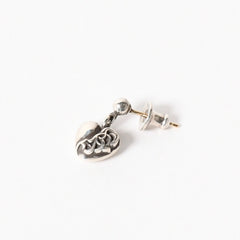 Very Good Condition CHROME HEARTS Heart Drop Earrings One Ear 13 Engraved 2.4g Silver 925 Used 4a005548