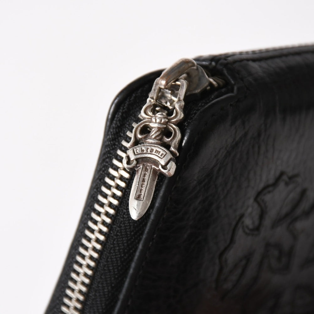 極美品 CHROME HEARTS クロムハーツ クロスパッチ BABY BANK ROBBER 3セメタリー レザー ベイビー ウォレット 財布 CHクロス装飾 中古 4a005609