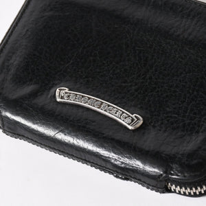 極美品 CHROME HEARTS クロムハーツ クロスパッチ BABY BANK ROBBER 3セメタリー レザー ベイビー ウォレット 財布 CHクロス装飾 中古 4a005609