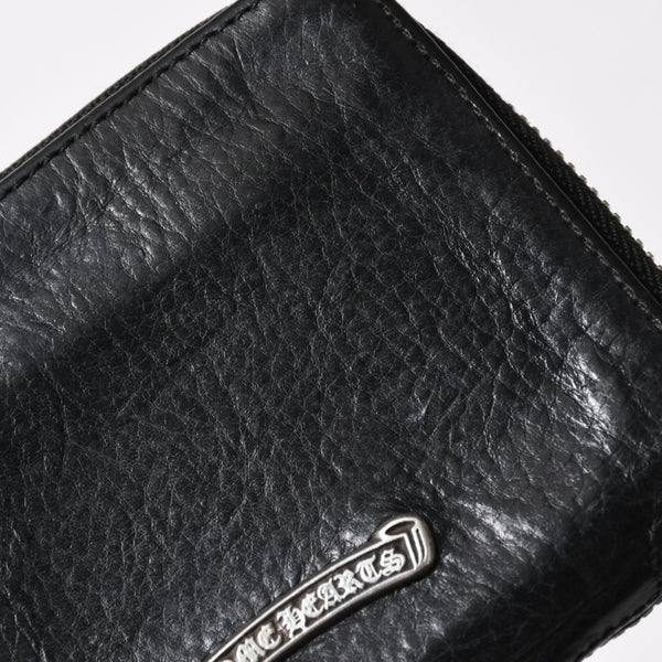 極美品 CHROME HEARTS クロムハーツ クロスパッチ BABY BANK ROBBER 3セメタリー レザー ベイビー ウォレット 財布 CHクロス装飾 中古 4a005609