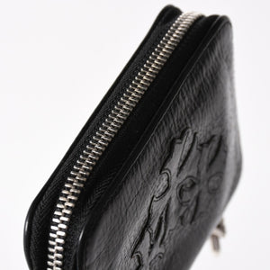 極美品 CHROME HEARTS クロムハーツ クロスパッチ BABY BANK ROBBER 3セメタリー レザー ベイビー ウォレット 財布 CHクロス装飾 中古 4a005609