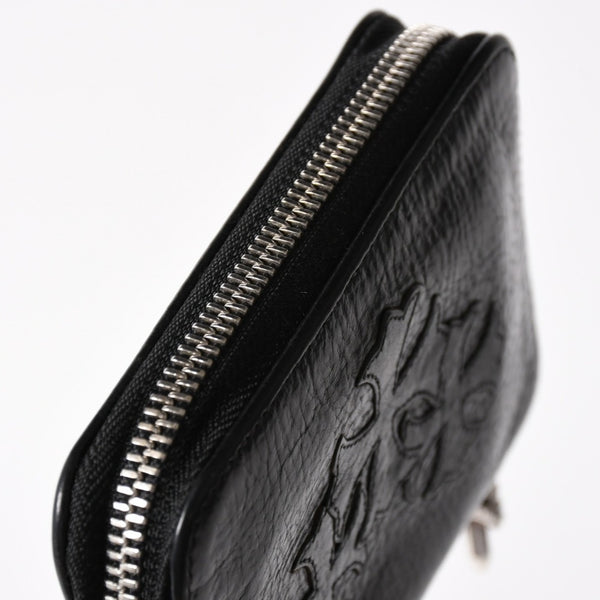 極美品 CHROME HEARTS クロムハーツ クロスパッチ BABY BANK ROBBER 3セメタリー レザー ベイビー ウォレット 財布 CHクロス装飾 中古 4a005609