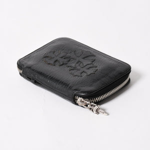 極美品 CHROME HEARTS クロムハーツ クロスパッチ BABY BANK ROBBER 3セメタリー レザー ベイビー ウォレット 財布 CHクロス装飾 中古 4a005609