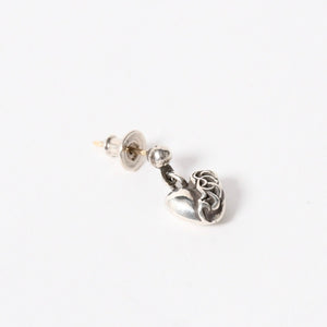 Very Good Condition CHROME HEARTS Heart Drop Earrings One Ear 13 Engraved 2.4g Silver 925 Used 4a005548