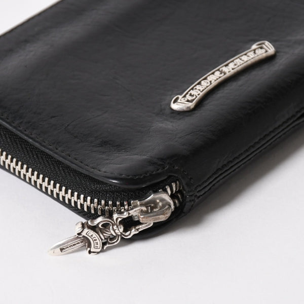極美品 CHROME HEARTS クロムハーツ クロスパッチ BABY BANK ROBBER 3セメタリー レザー ベイビー ウォレット 財布 CHクロス装飾 中古 4a005609
