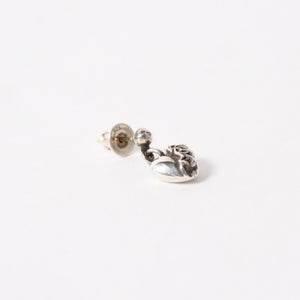 Very Good Condition CHROME HEARTS Heart Drop Earrings One Ear 13 Engraved 2.4g Silver 925 Used 4a005548