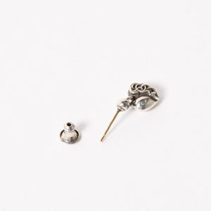 Very Good Condition CHROME HEARTS Heart Drop Earrings One Ear 13 Engraved 2.4g Silver 925 Used 4a005548