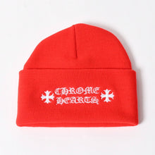 Load image into Gallery viewer, 新品未使用 CHROME HEARTS クロムハーツ WATCH CAP ビーニー ニットキャップ レッド アクリル ONE SIZE 刺繍 中古 4a005588