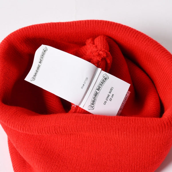 新品未使用 CHROME HEARTS クロムハーツ WATCH CAP ビーニー ニットキャップ レッド アクリル ONE SIZE 刺繍 中古 4a005588