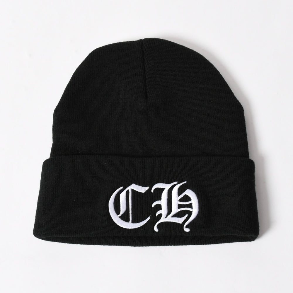 New and unused CHROME HEARTS ACRYL WATCH CAP Acrylic watch cap Beanie Black ONE SIZE 22cm CH embroidery Used 4a005579