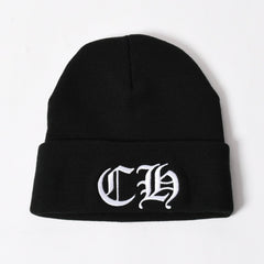 New and unused CHROME HEARTS ACRYL WATCH CAP Acrylic watch cap Beanie Black ONE SIZE 22cm CH embroidery Used 4a005579