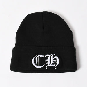 New and unused CHROME HEARTS ACRYL WATCH CAP Acrylic watch cap Beanie Black ONE SIZE 22cm CH embroidery Used 4a005579