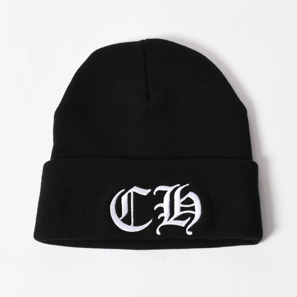 New and unused CHROME HEARTS ACRYL WATCH CAP Acrylic watch cap Beanie Black ONE SIZE 22cm CH embroidery Used 4a005579