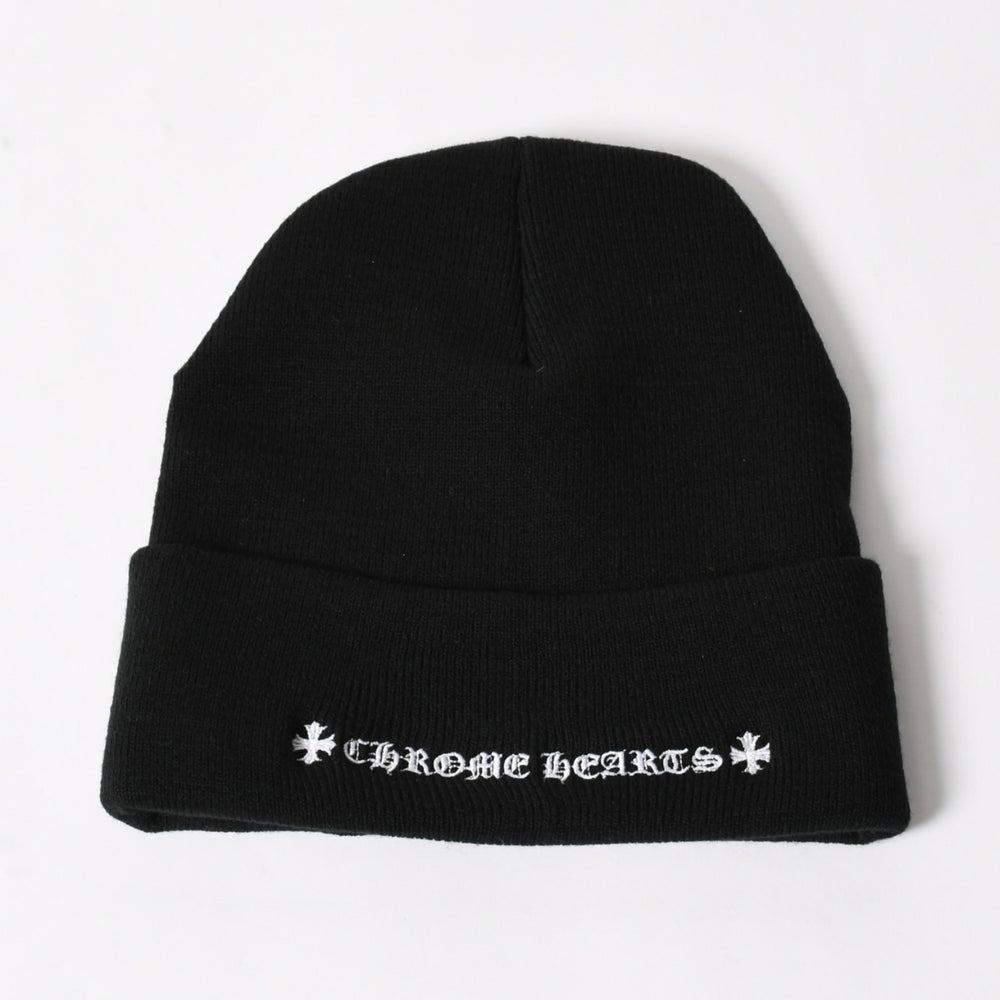 New and unused CHROME HEARTS ACRYL WATCH CAP Acrylic watch cap Beanie Black ONE SIZE 22cm CH embroidery Used 4a005579