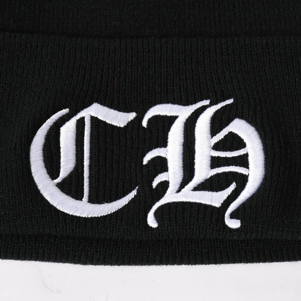 New and unused CHROME HEARTS ACRYL WATCH CAP Acrylic watch cap Beanie Black ONE SIZE 22cm CH embroidery Used 4a005579