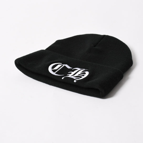 New and unused CHROME HEARTS ACRYL WATCH CAP Acrylic watch cap Beanie Black ONE SIZE 22cm CH embroidery Used 4a005579