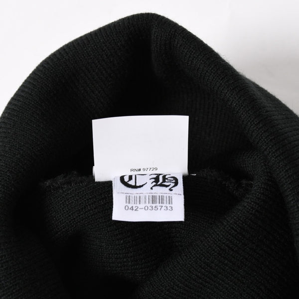 New and unused CHROME HEARTS ACRYL WATCH CAP Acrylic watch cap Beanie Black ONE SIZE 22cm CH embroidery Used 4a005579